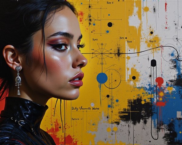 Elegant Profile of a Woman with Abstract Background