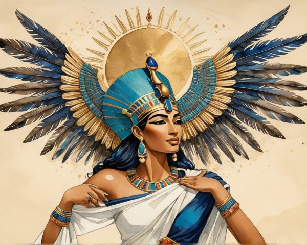 Regal Figure Inspired by Ancient Egyptian Art