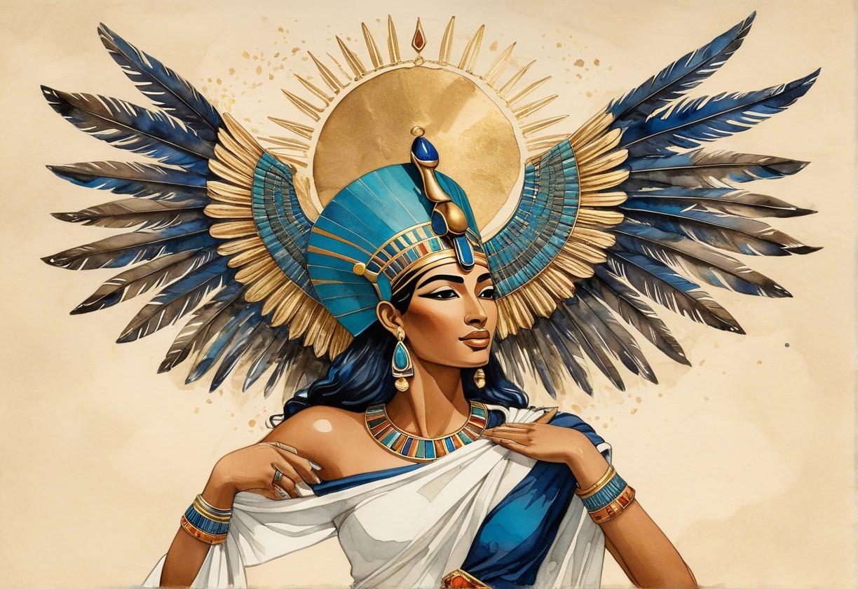 Regal Figure Inspired by Ancient Egyptian Art