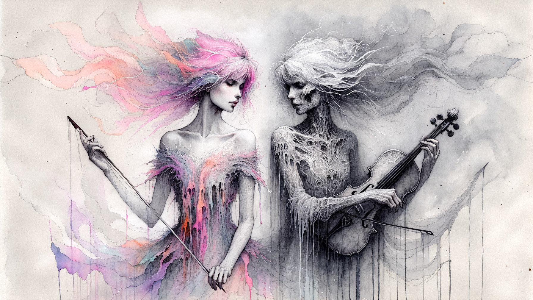 Ethereal Figures Depicting Life and Death in Art