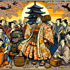 Young Woman with Short Hair and Ink Splash Background