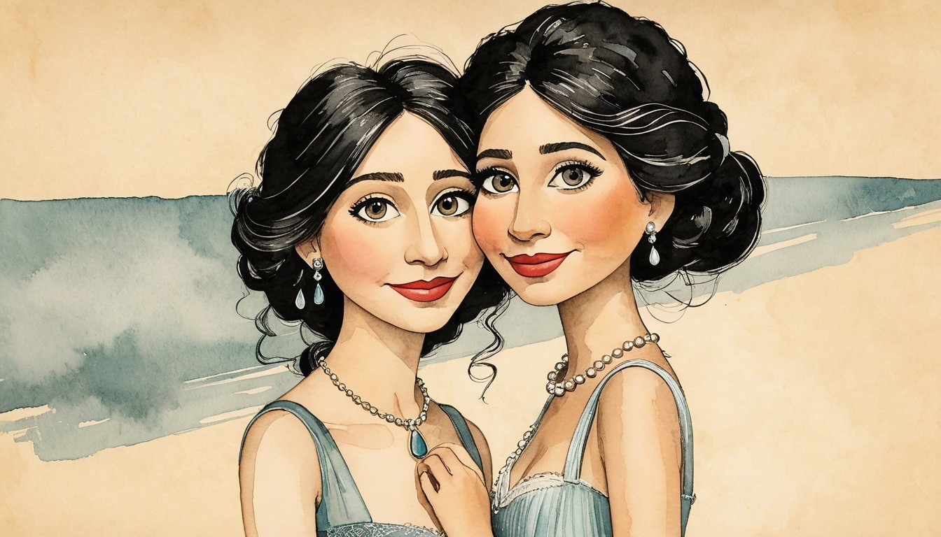 Elegantly Dressed Women in Light Blue Dresses