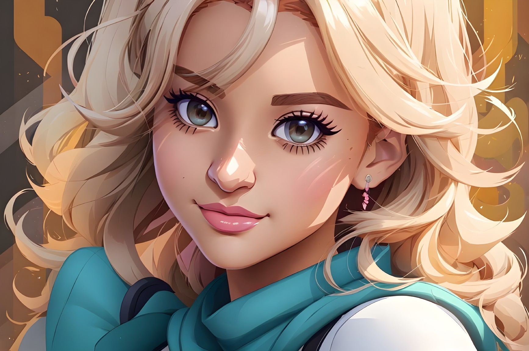 Close-up Portrait of a Young Woman with Blonde Hair