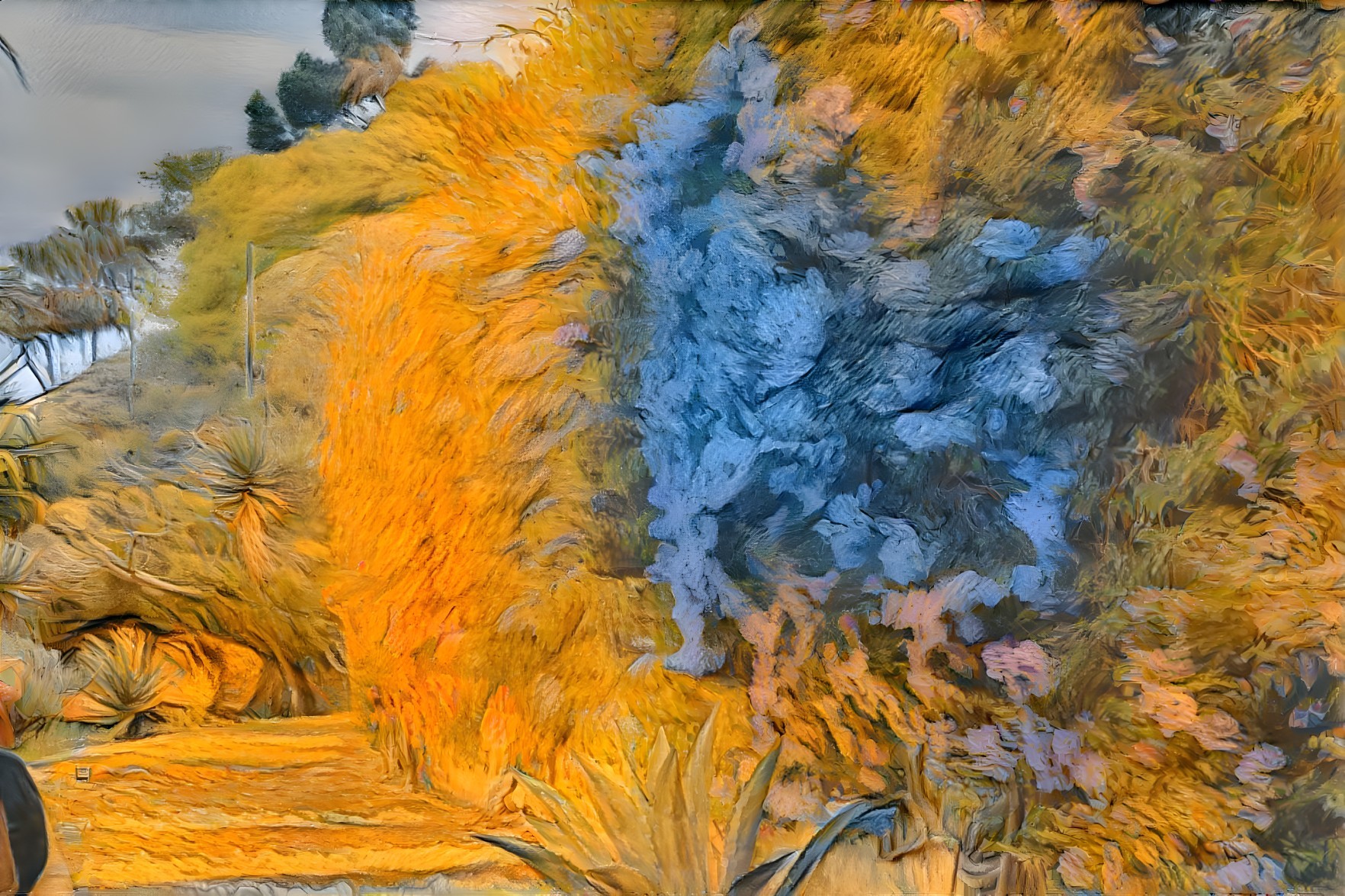 Vibrant Landscape with Warm and Cool Color Gradients