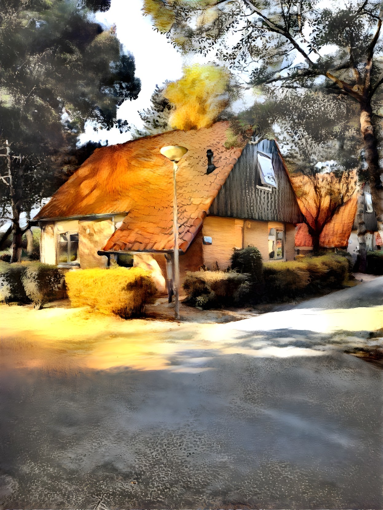 Charming Cottage Surrounded by Autumn Foliage