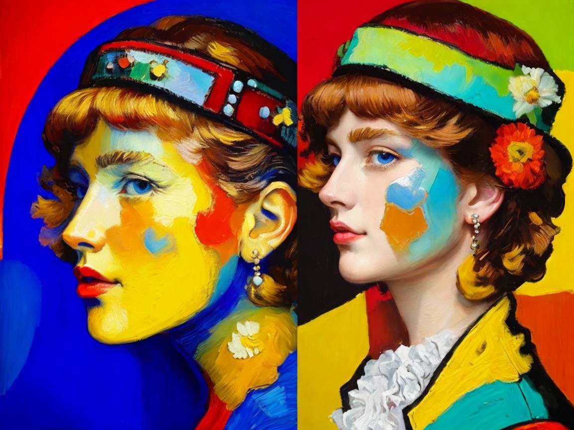 Vibrant Portraits of a Young Woman in Profile