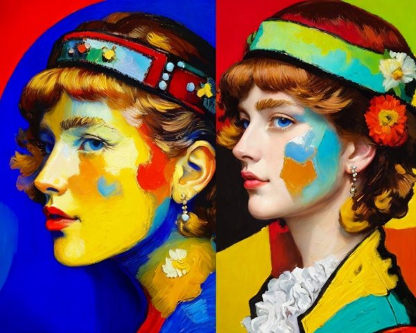 Vibrant Portraits of a Young Woman in Profile