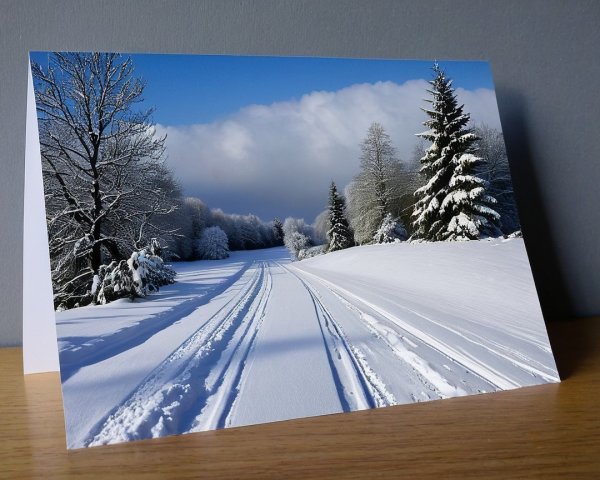 Serene Winter Landscape with Snow-Covered Path