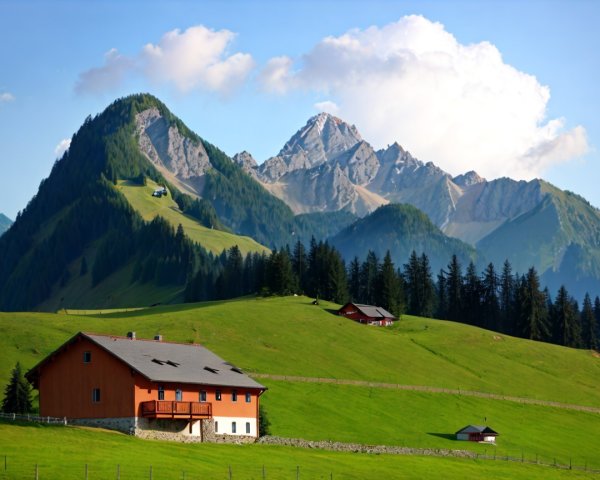 Charming Wooden House in Serene Rural Landscape