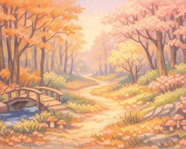 Dream-like Forest Landscape with Misty Atmosphere