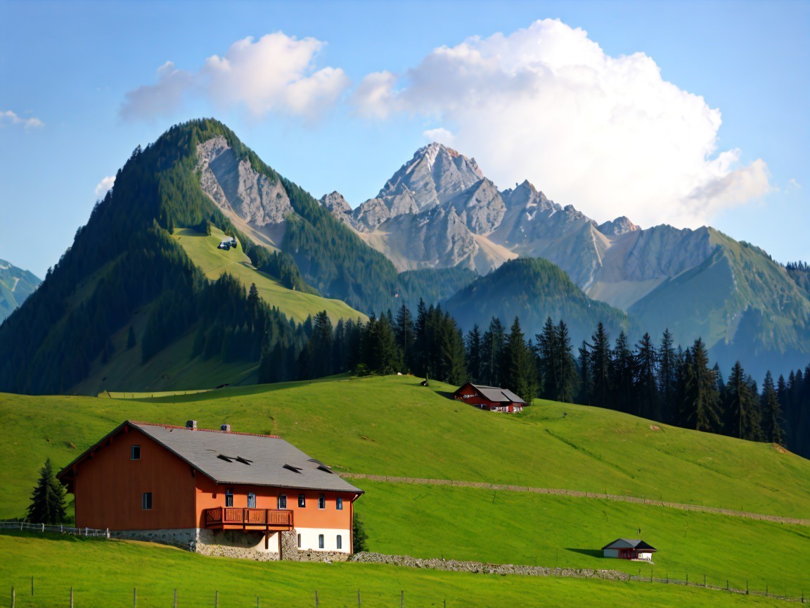 Charming Wooden House in Serene Rural Landscape