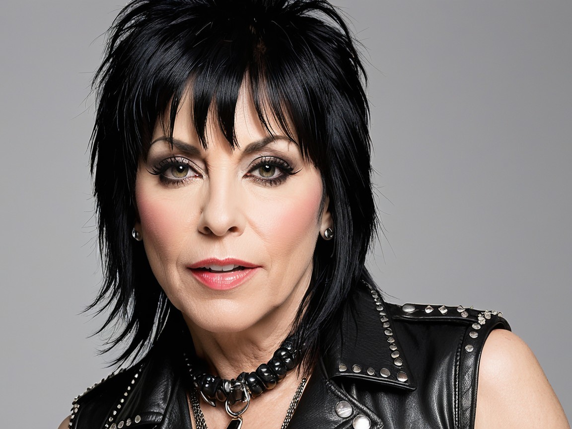 Portrait of a Woman with Edgy Black Shag Hair
