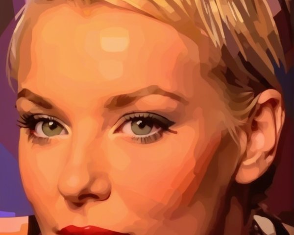 Stylized portrait of a young woman with blonde hair