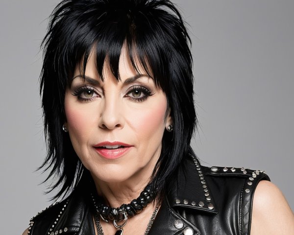 Portrait of a Woman with Edgy Black Shag Hair