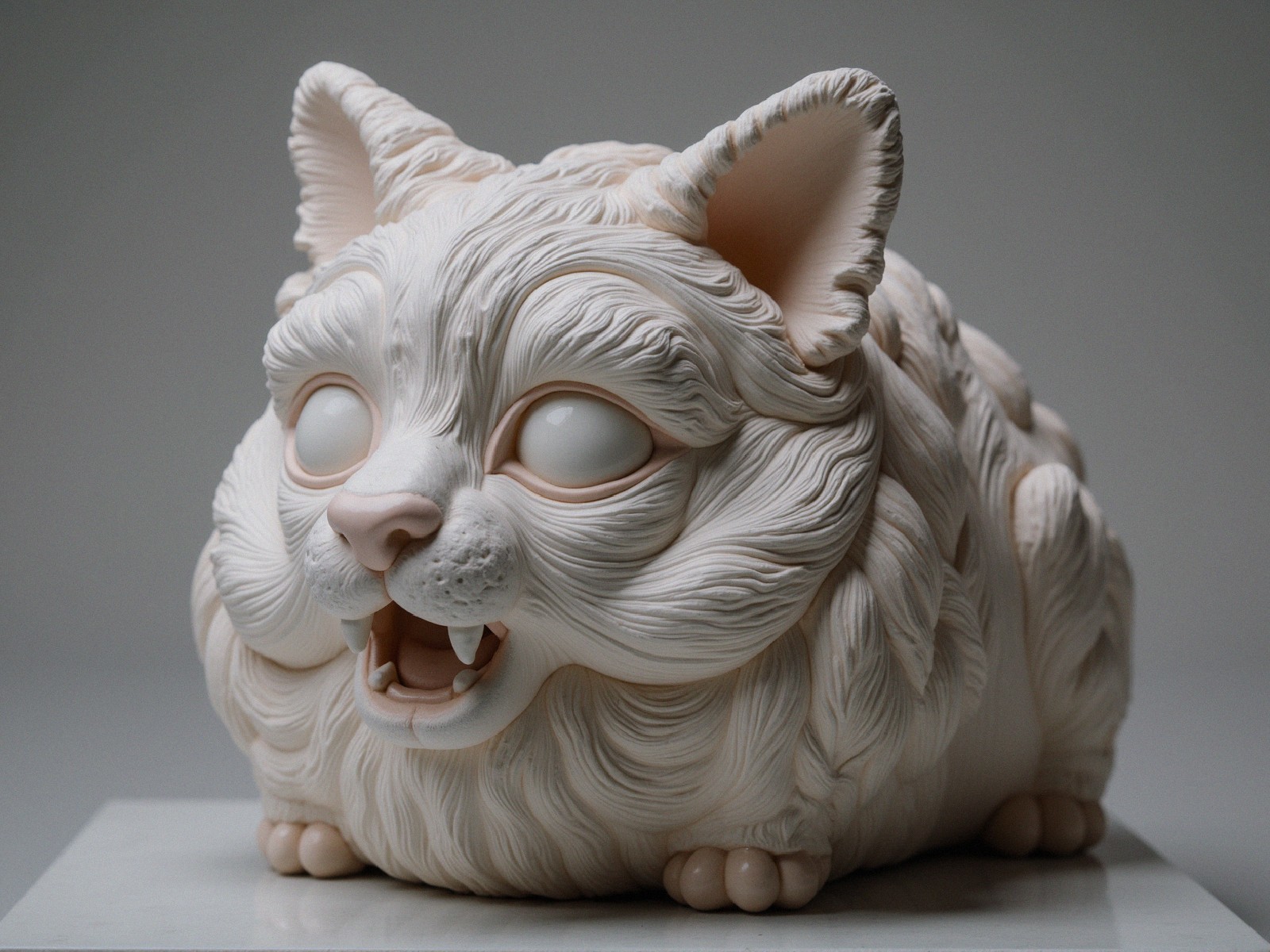 Whimsical Cartoonish Cat Sculpture with Playful Design