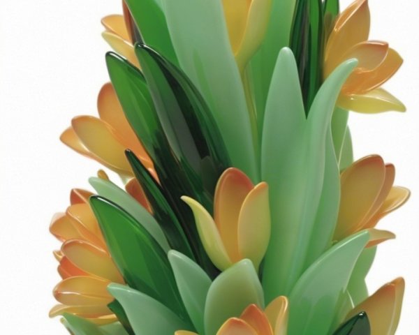 Vivid Flower Sculpture in Yellow and Orange Shades