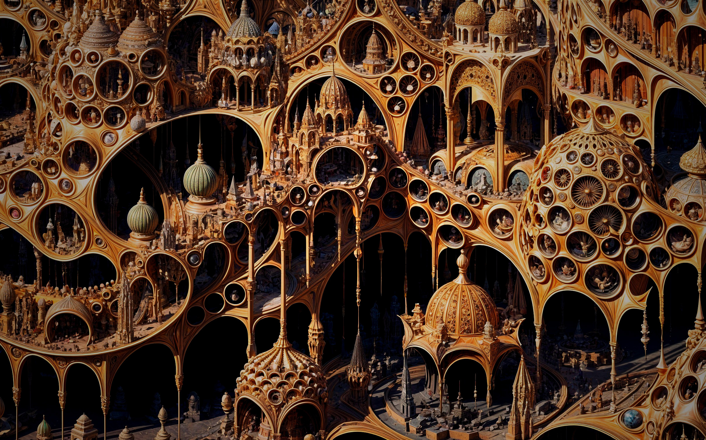 Fantastical Architectural Landscape with Organic Structures