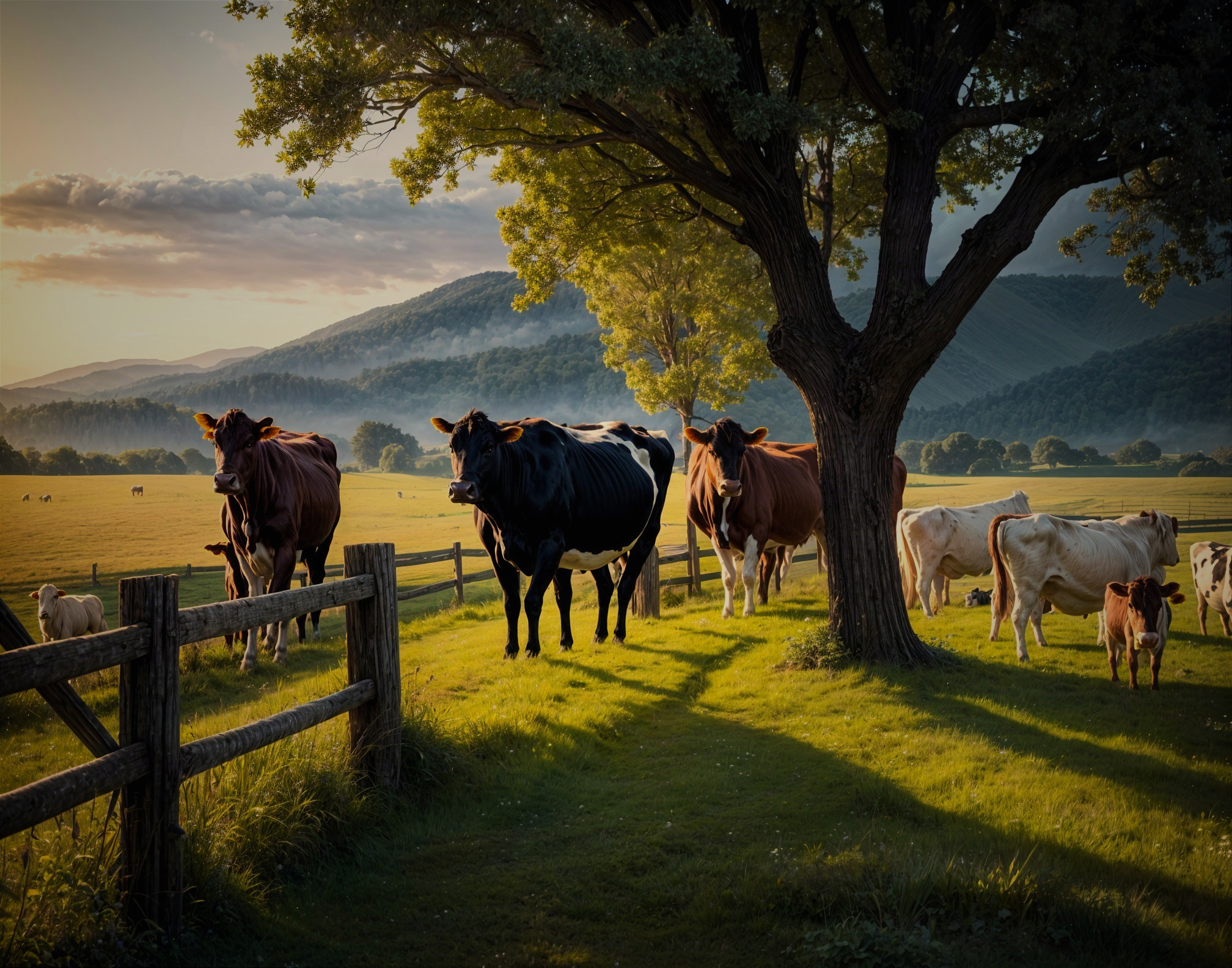 Tranquil Pastoral Scene at Dusk