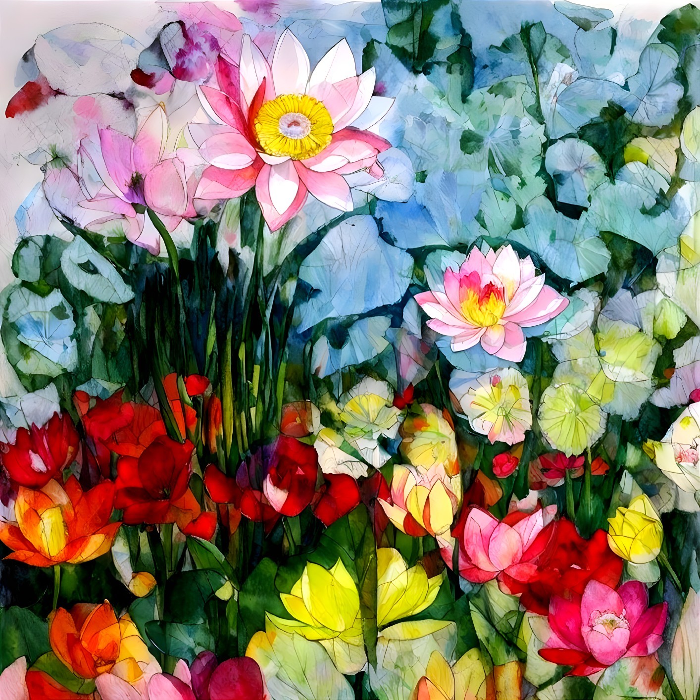 Floral Symphony in Watercolor