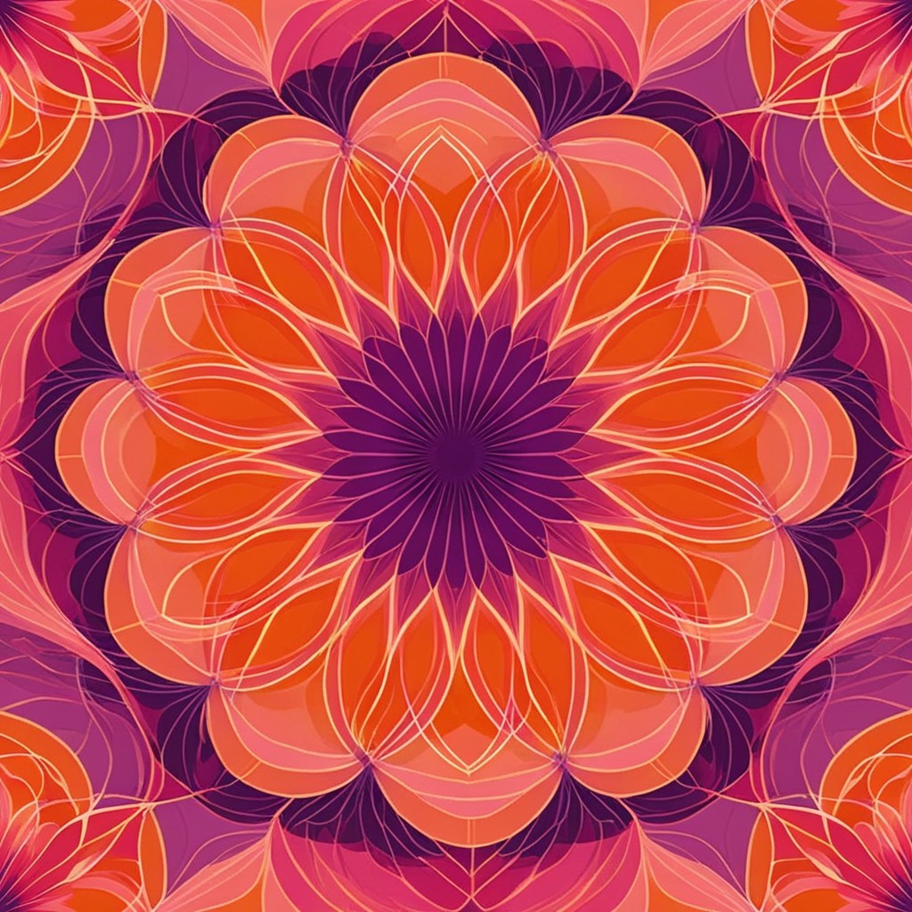 Vibrant mandala design with intricate floral patterns