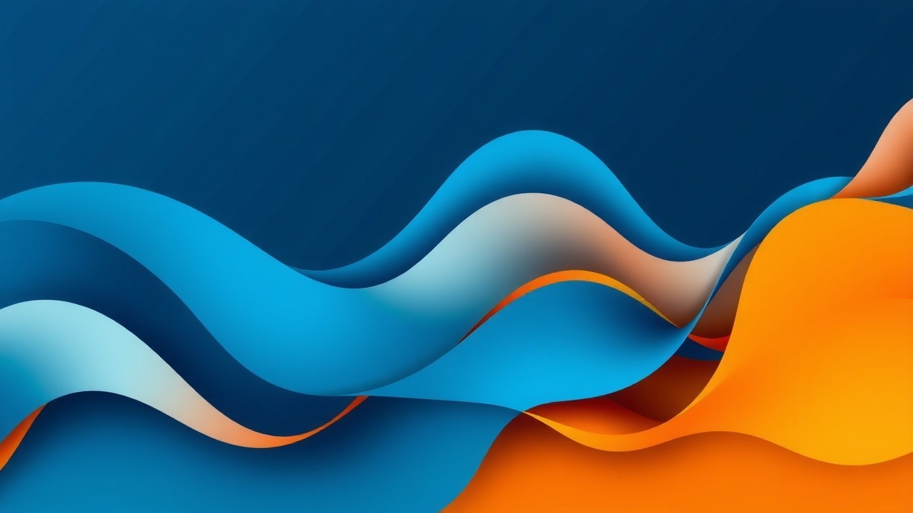 Vibrant Abstract Waves in Blue and Orange Shades