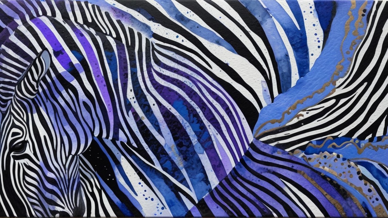 Abstract Zebra Art with Bold Stripes and Colors