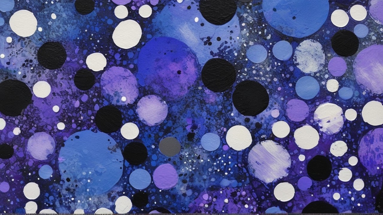 Vibrant Abstract Composition with Circles and Texture