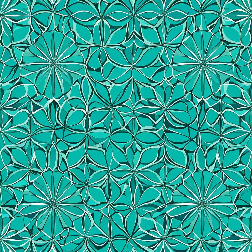 Intricate Floral Pattern in Turquoise and White