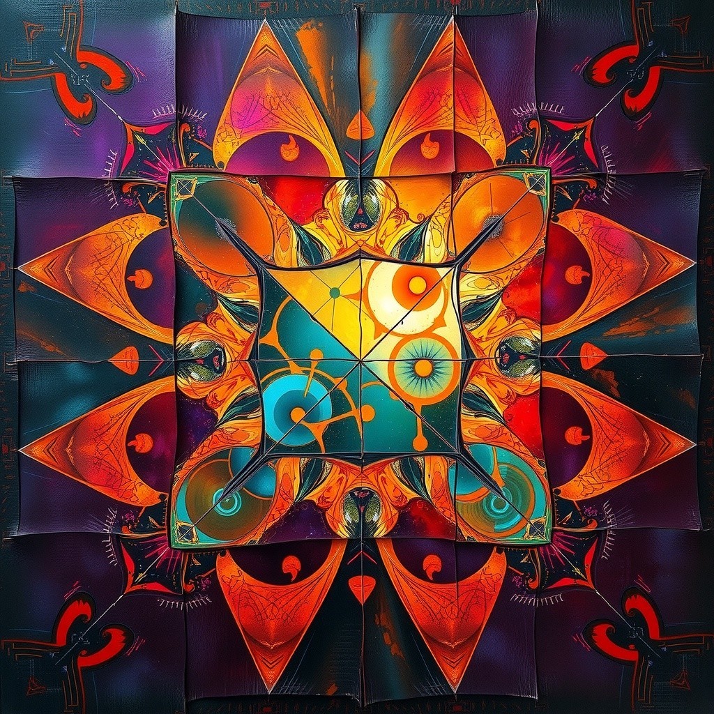 Vibrant Geometric Design with Symmetrical Patterns