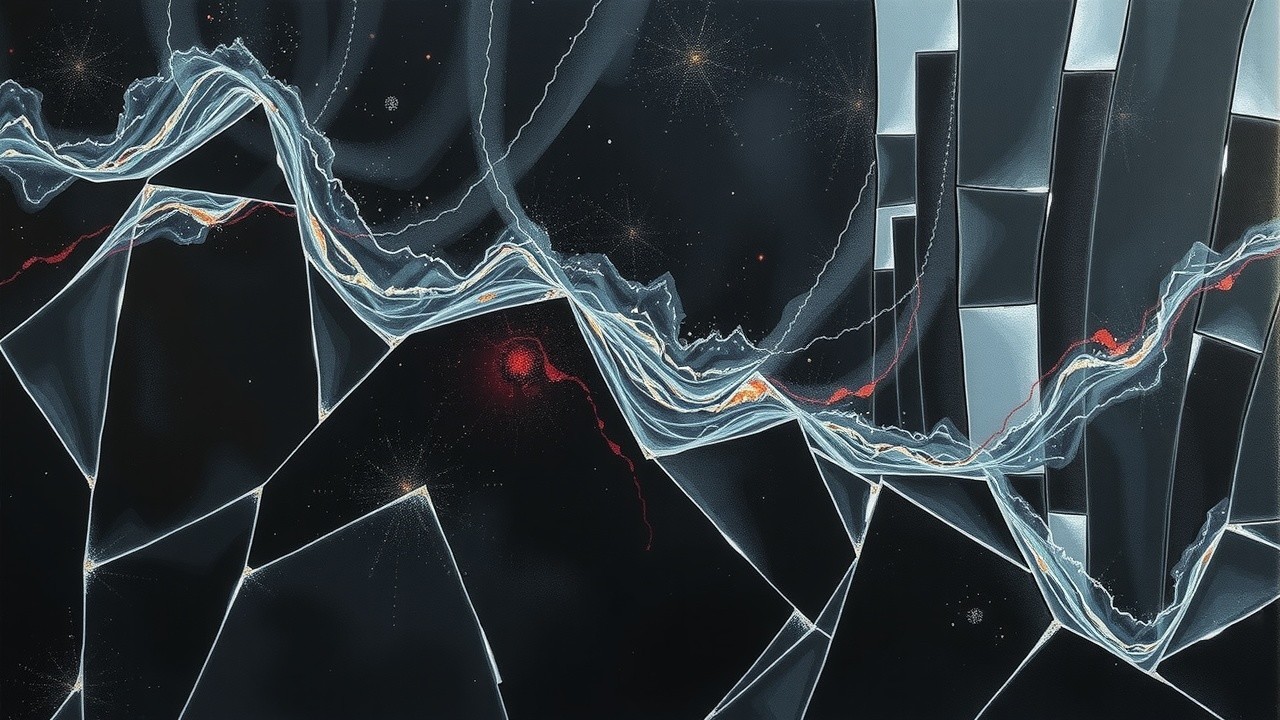 Abstract Composition of Geometric Shapes and Colors