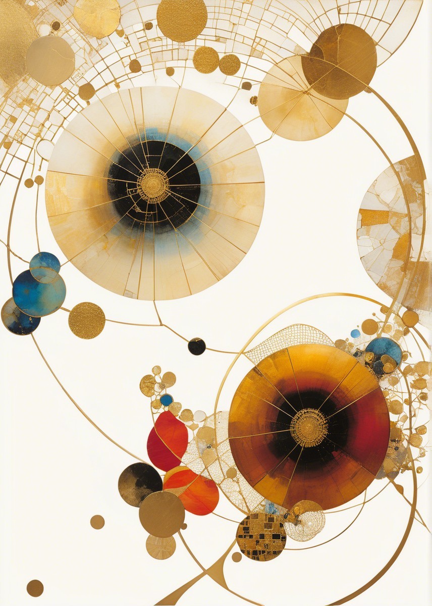 Abstract Composition of Circles and Radiant Orbs