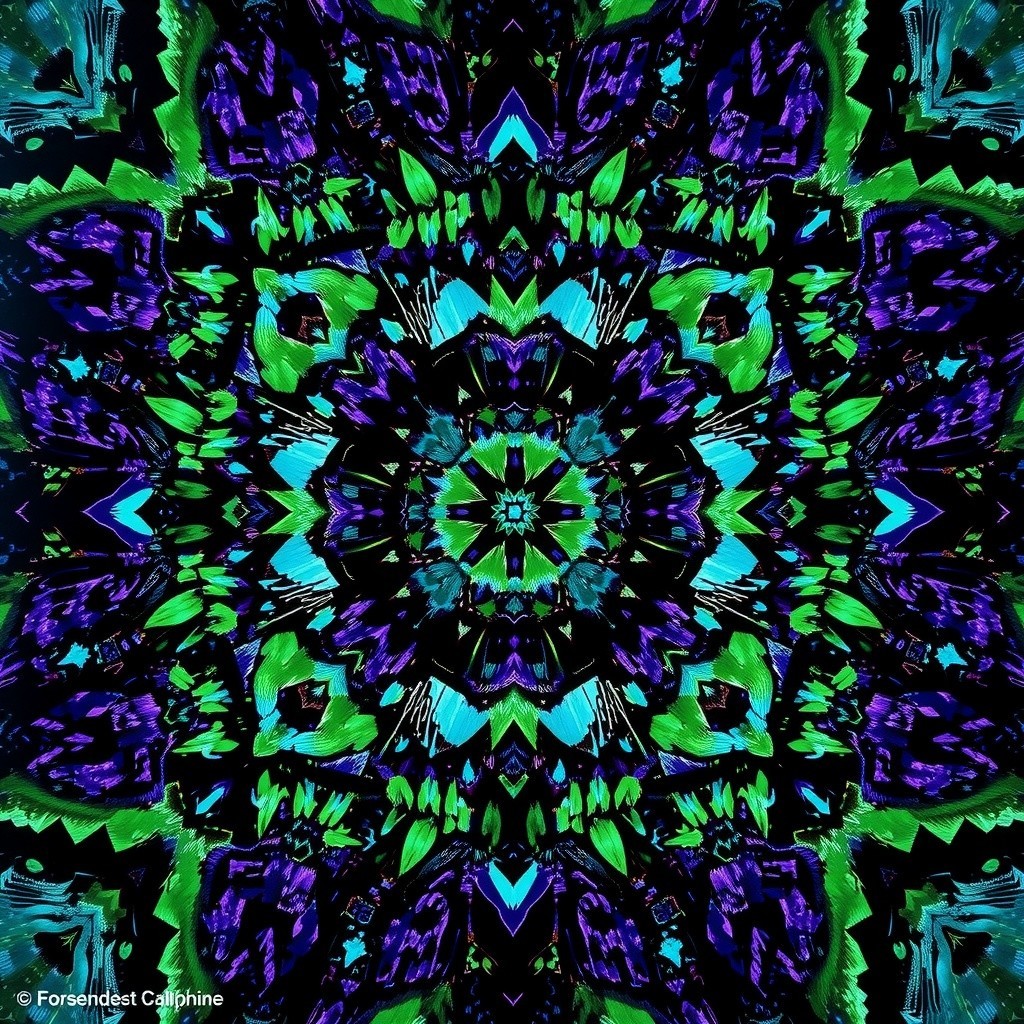 Vibrant Kaleidoscopic Design with Intricate Patterns