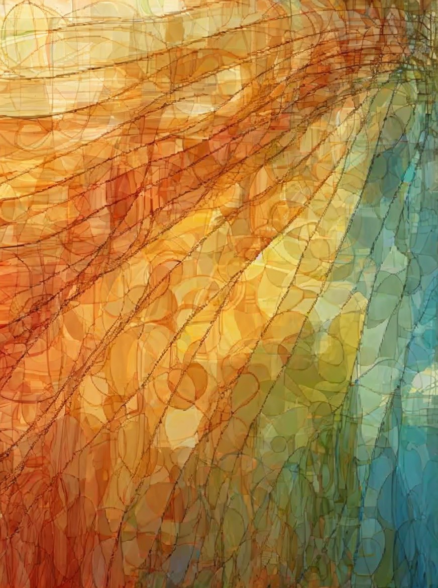 Abstract Composition with Vibrant Orange and Yellow Hues