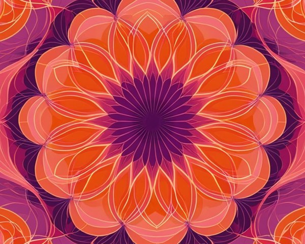 Vibrant mandala design with intricate floral patterns