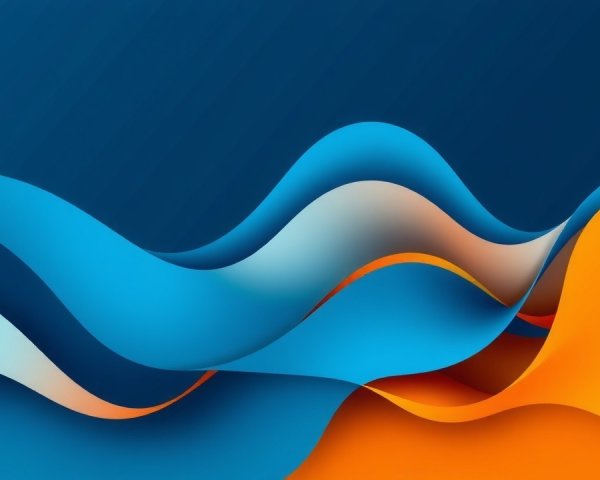 Vibrant Abstract Waves in Blue and Orange Shades