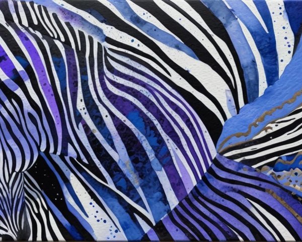 Abstract Zebra Art with Bold Stripes and Colors