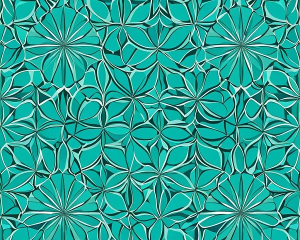 Intricate Floral Pattern in Turquoise and White