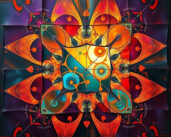 Vibrant Geometric Design with Symmetrical Patterns