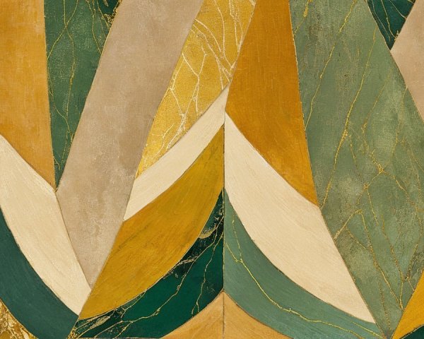 Abstract Geometric Design in Earthy Tones and Gold
