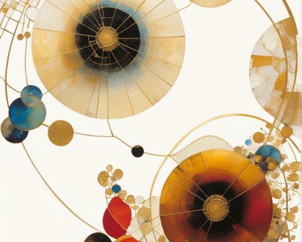 Abstract Composition of Circles and Radiant Orbs