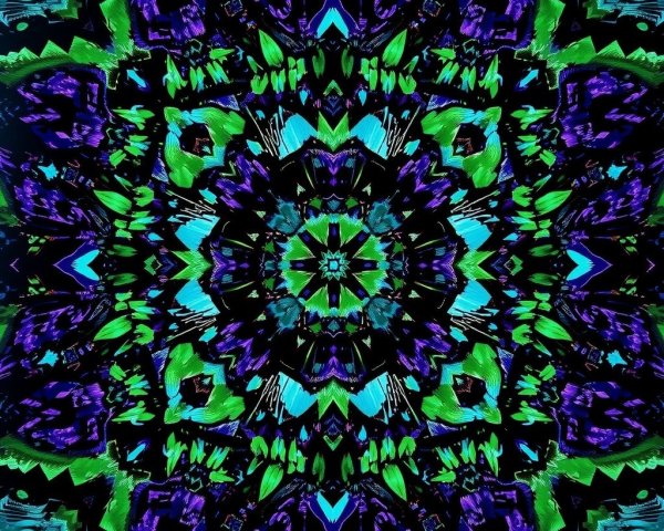 Vibrant Kaleidoscopic Design with Intricate Patterns