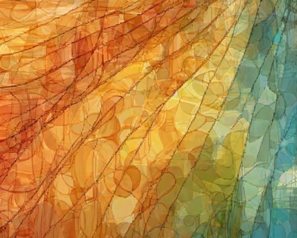 Abstract Composition with Vibrant Orange and Yellow Hues