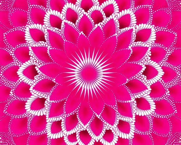 Symmetrical Design with Pink and White Petal Patterns