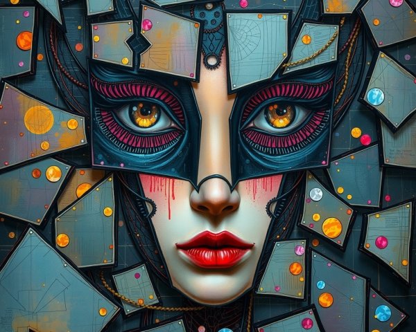 Stylized Portrait of a Woman with Dramatic Makeup
