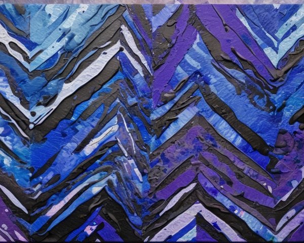 Abstract Chevron Pattern in Blue, Purple, and Black