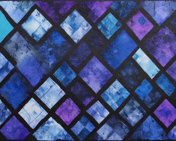 Vibrant Abstract Design with Diamond Shapes in Blue and Purple