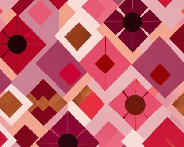 Vibrant Geometric Pattern in Pink and Red Shades