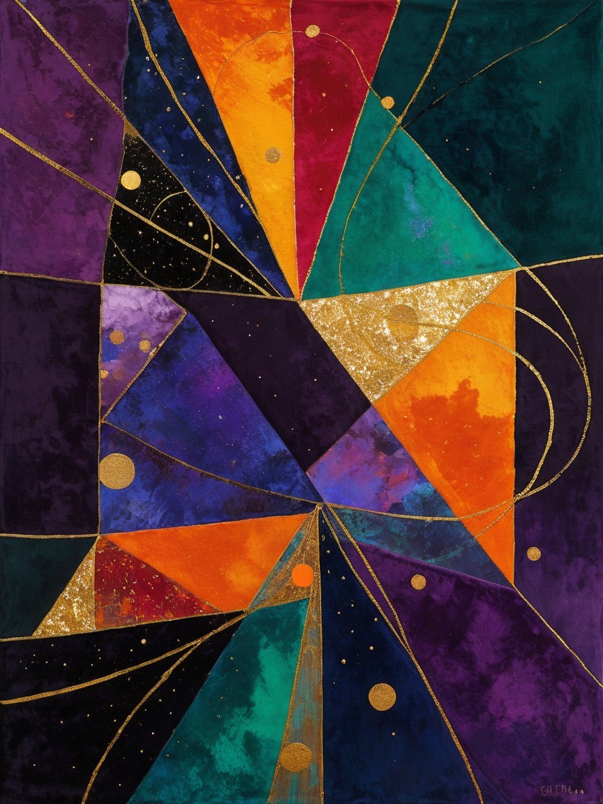 Abstract Composition with Vibrant Geometric Shapes