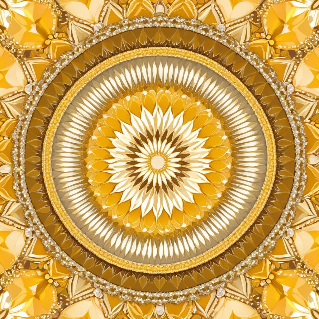 Vibrant Mandala with Geometric Patterns and Floral Motifs