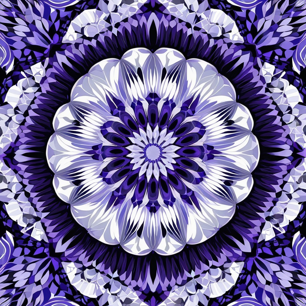 Vibrant Mandala Design with Floral Patterns in Purple